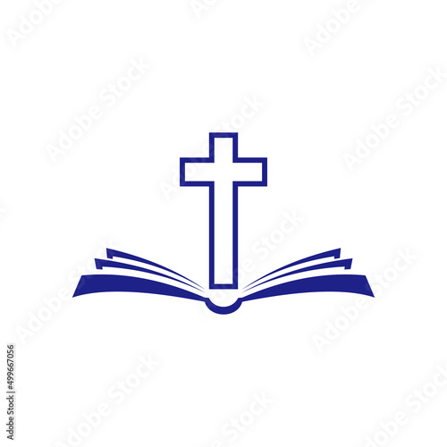 bible logo icon and christian cross