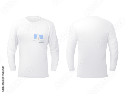 Vector long sleeve shirt in mesh gradient style. Editable color