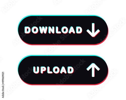 Download upload button sign. Vector illustration