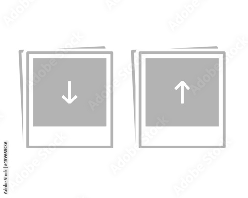 Download or upload picture icon. Image thumbnail sign. Vector illustration