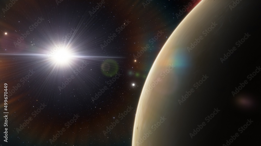 Naklejka premium Abstract planets and space background