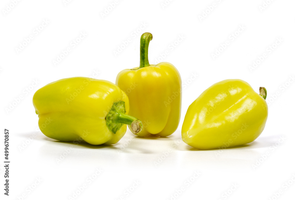 fresh organic yellow gypsy peppers from local farmers (producers) isolated on white background fresh organic yellow gypsy peppers from local farmers (producers) isolated on white background