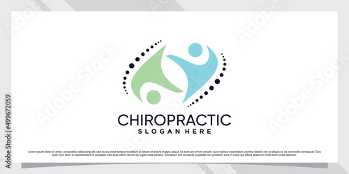 Chiropractic icon logo template with creative concept