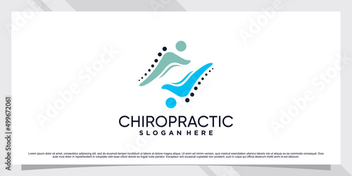 Chiropractic icon logo template with creative concept