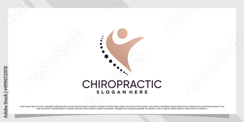 Chiropractic icon logo template with creative concept