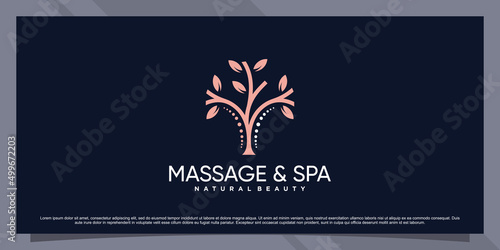Creative massage and spa logo with unique modern concept