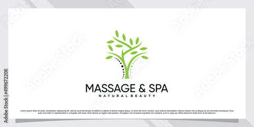 Creative massage and spa logo with unique modern concept