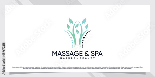 Creative massage and spa logo with unique modern concept