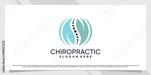 Chiropractic icon logo template with creative concept