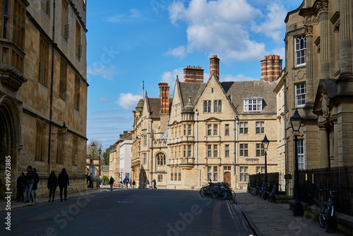 OXFORD, UK - April 13, 2021. Oxford University street, Oxford, England.