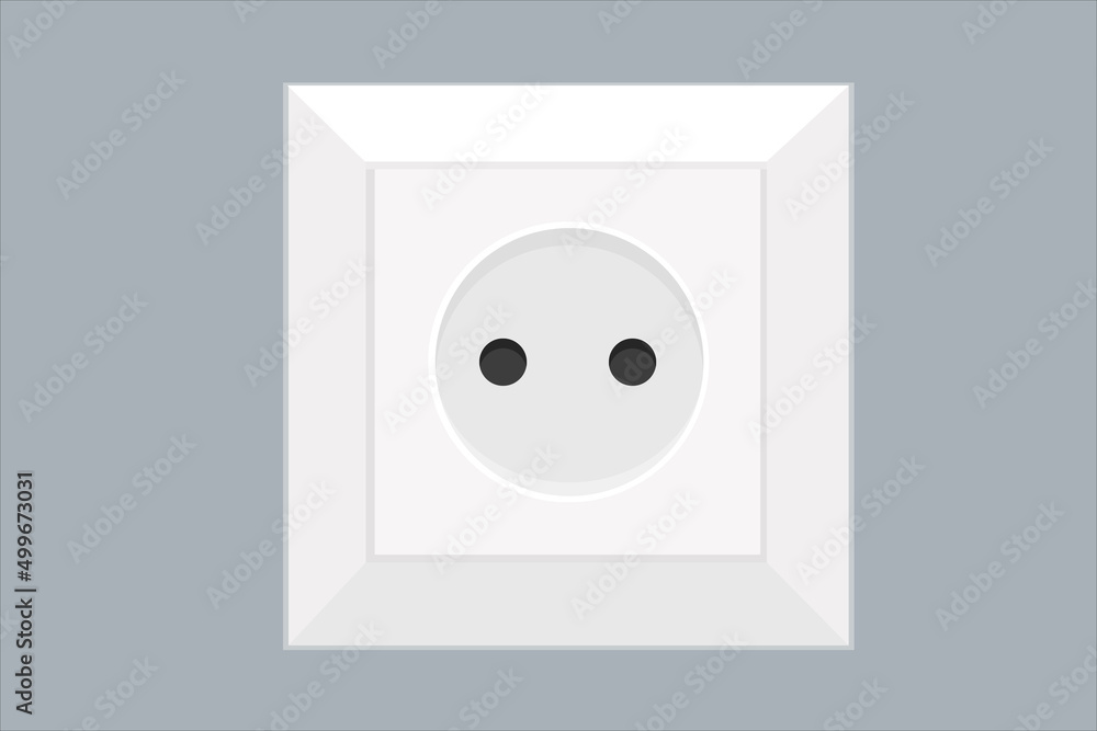 a white electric socket in the wall european a white electric socket in the wall european