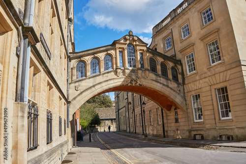 OXFORD  UK - April 13  2021. Hertford Bridge  or Bridge of Sighs  oxford.