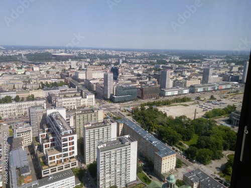 Centrum Warszawy, skrzyżowanie ul. Świętokrzyska i Marszałkowska, stolica Polski 