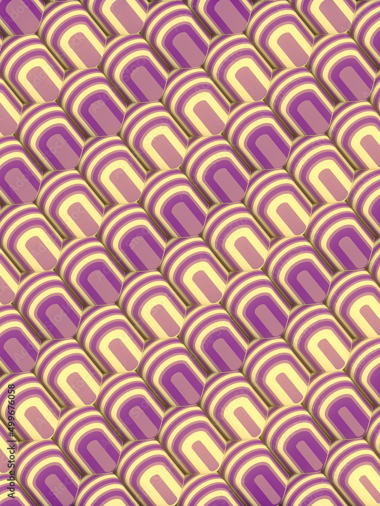 Group of geometric shapes covered with a pink colored striped texture. 3d rendering digital illustration Group of geometric shapes covered with a pink colored striped texture. 3d rendering digital illustration