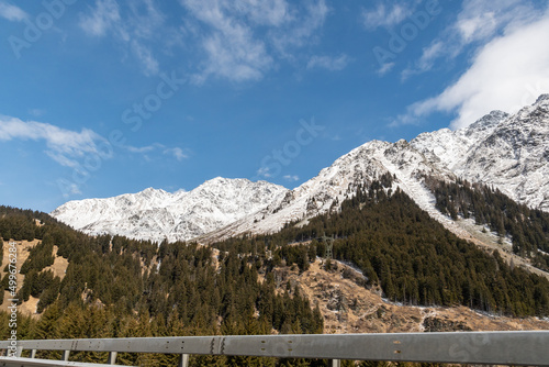 Snow covered alps at the San Bernardino pass in Switzerland