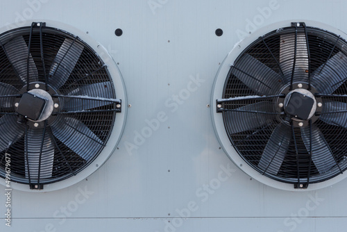 Large industrial ventilation system fans