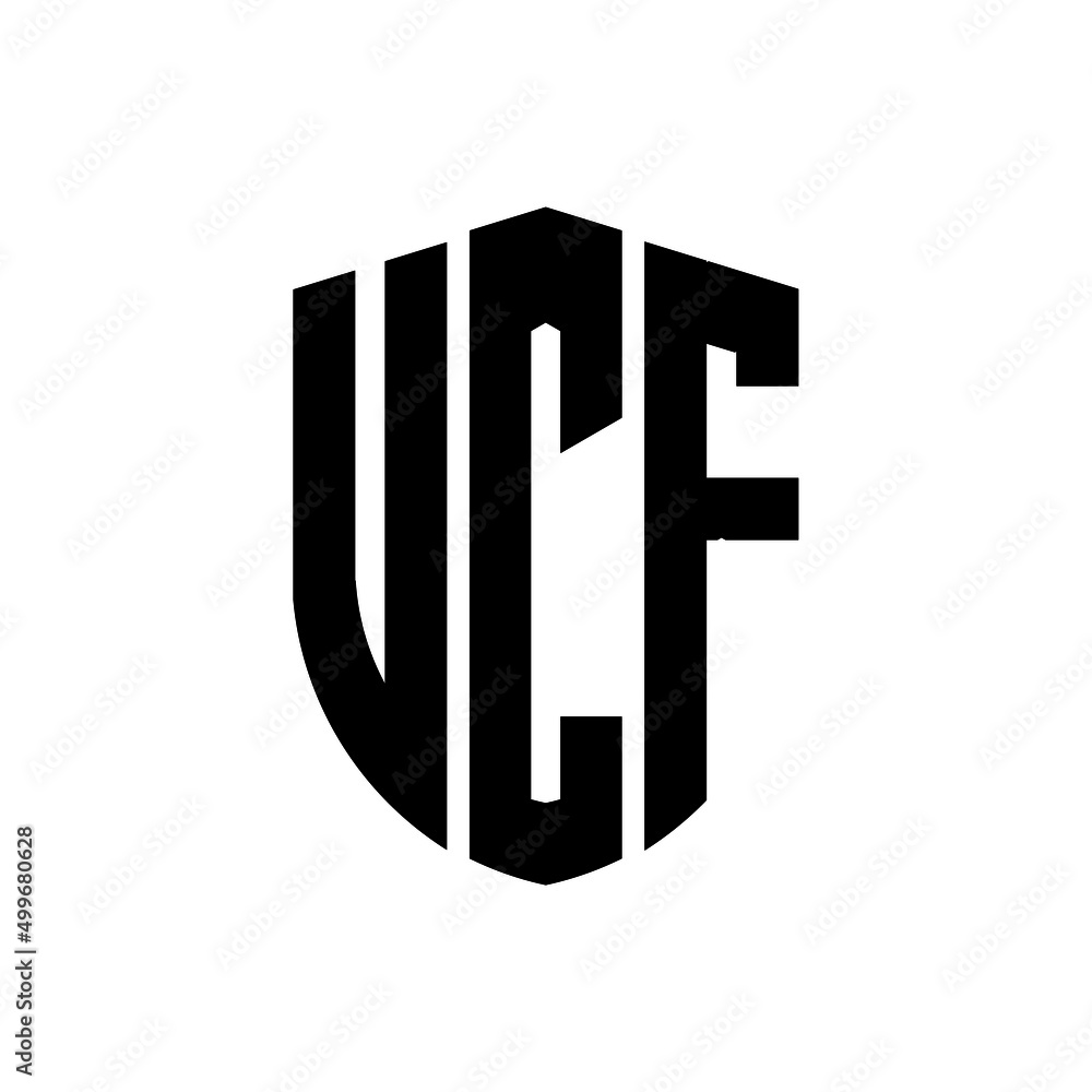 VCF letter logo design. VCF modern letter logo with black background