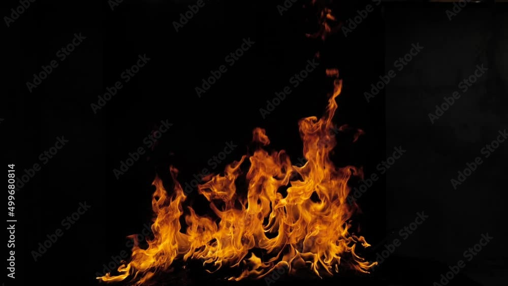Fire. Abstract background of fire and flames. Burning big flame. Slow motion.