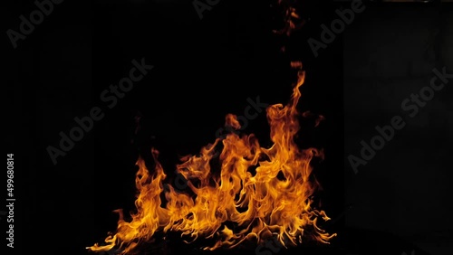Fire. Abstract background of fire and flames. Burning big flame. Slow motion.