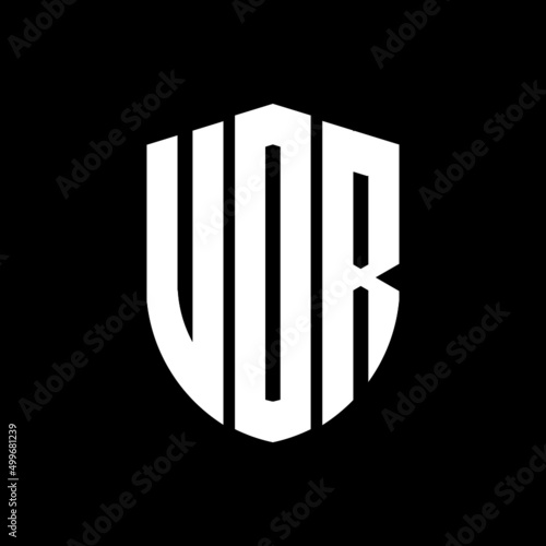 VDR letter logo design. VDR modern letter logo with black background. VDR creative  letter logo. simple and modern letter logo. vector logo modern alphabet font overlap style. Initial letters VDR  photo