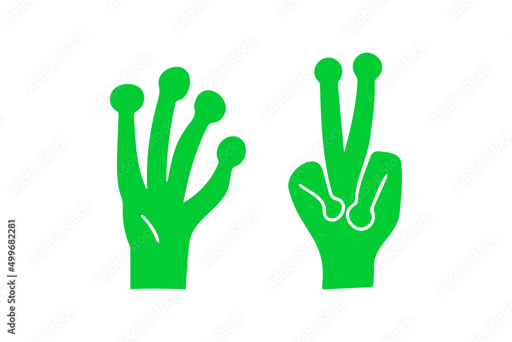 Fototapeta premium Aliens hands ufo. Hand drawn doodle style.
