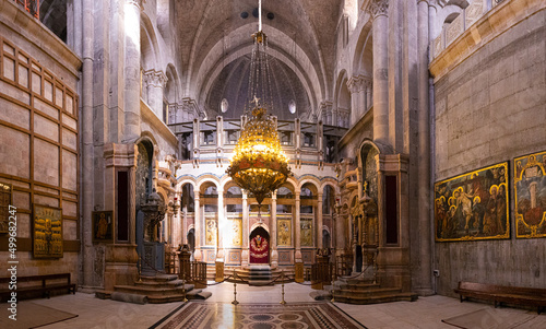 Fotografia Israel, Jerusalem Church of Holy Sepulchre, Jesus Christ tomb place of resurrection and pilgrimage