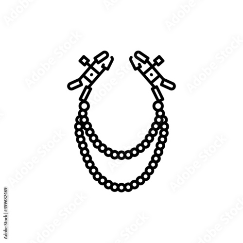 Nipple clamp color line icon. Pictogram for web page