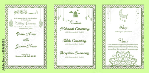 Muslim Wedding Card Invitation