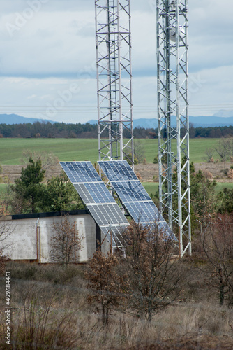 Fototapeta Naklejka Na Ścianę i Meble -  High Efficiency sunpower solar panel for home system electricity. Spain