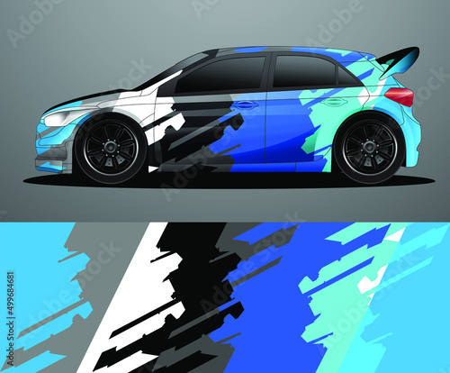 Rally car decal graphic wrap vector  abstract background 
