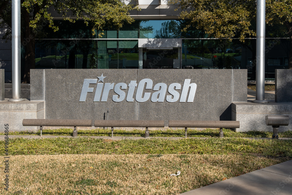 Fort Worth, Texas, USA March 19, 2022 FirstCash sign at its