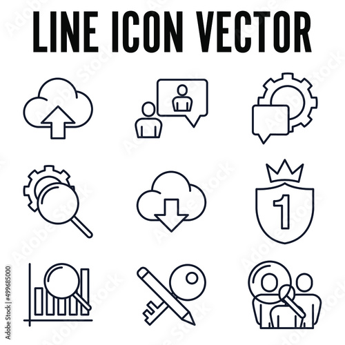 Search Engine Optimization. seo set icon symbol template for graphic and web design collection logo vector illustration