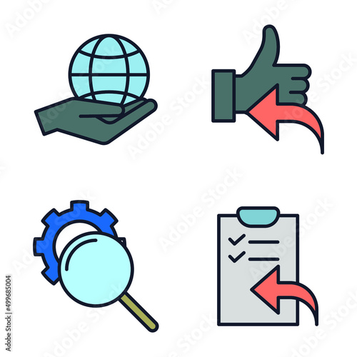 Search Engine Optimization. seo set icon symbol template for graphic and web design collection logo vector illustration