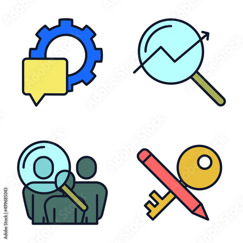 Search Engine Optimization. seo set icon symbol template for graphic and web design collection logo vector illustration