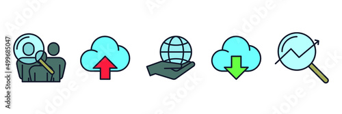 Search Engine Optimization. seo set icon symbol template for graphic and web design collection logo vector illustration