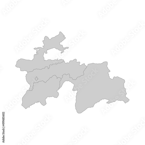 Outline political map of the Tajikistan. High detailed vector illustration.