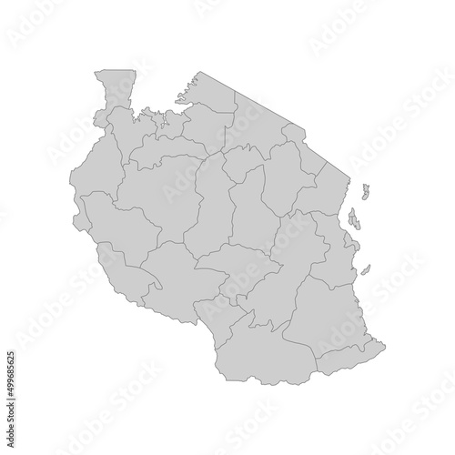 Outline political map of the Tanzania. High detailed vector illustration. photo