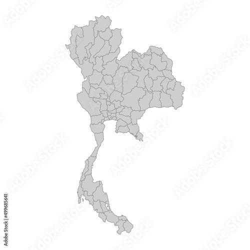 Outline political map of the Thailand. High detailed vector illustration.