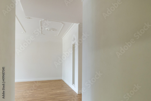 empty white room with repair and without furniture. room for office or store