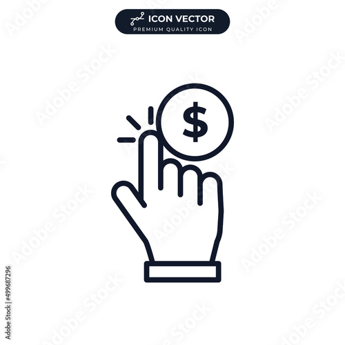 pay per click icon symbol template for graphic and web design collection logo vector illustration