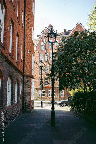 Beautiful residential buildings at the Millbank area on the Thames riverbank photo