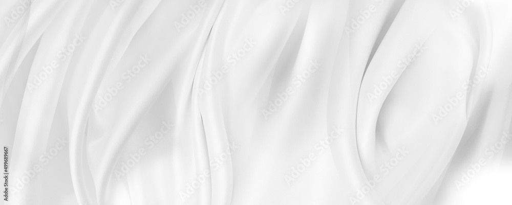 Close-up of rippled white silk fabric texture background Close-up of rippled white silk fabric texture background