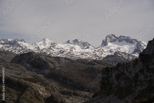 mountain landscape in Picos de Europa National Park, Spain © urdialex