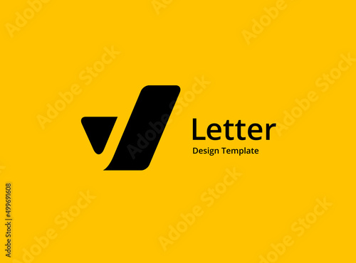 Letter V with check mark logo icon design template elements photo