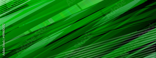 Dark green abstract dynamic rectangular banner. Lines  angular shapes