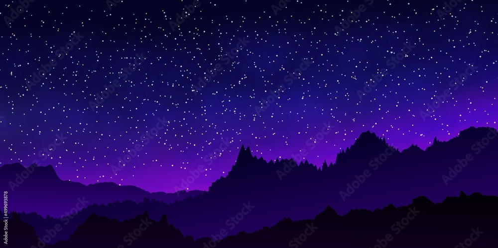 A beautiful skyscape background at night with thousands of twinkling stars