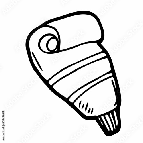 Cute Doodle on the theme of the office. An empty paint tube. Hand-drawn vector illustration.