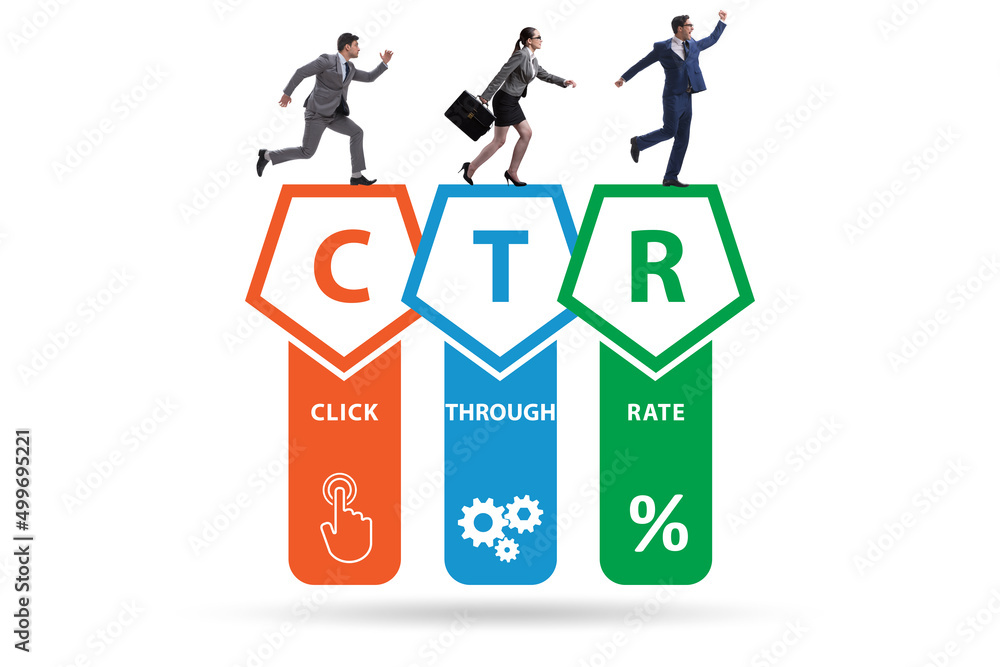 CTR click through rate concept with business people CTR click through rate concept with business people
