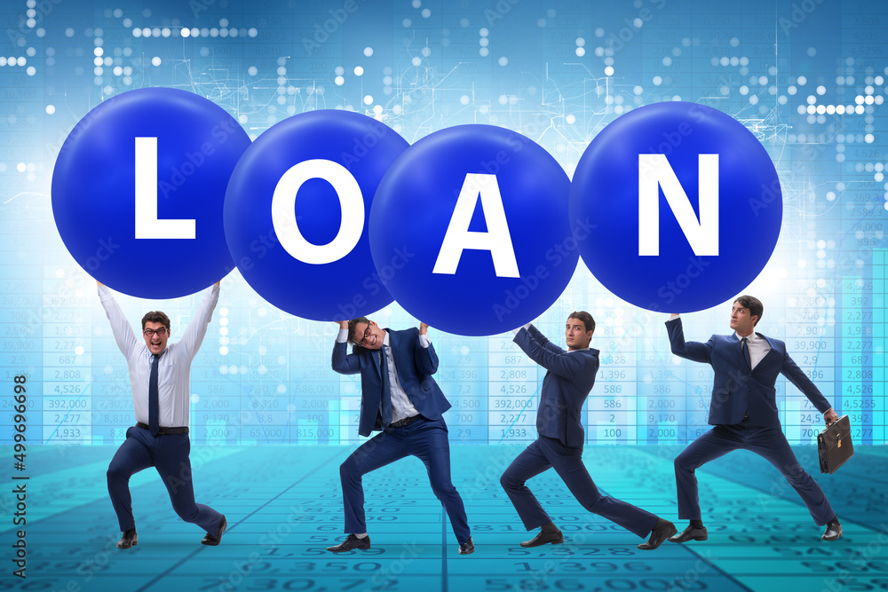Businessmen in the load and debt concept Businessmen in the load and debt concept