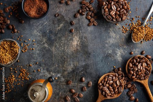 Fotografiet Coffe concept with coffee beans